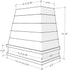 American Walnut Wood Range Hood With Tapered Shiplap Front and Block Trim - 30", 36", 42", 48", 54" and 60" Widths Available