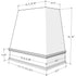 American Walnut Wood Range Hood With Tapered Front and Decorative Trim - 30", 36", 42", 48", 54" and 60" Widths Available