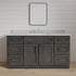 60 Inch Gray Stained Shaker Single Sink Bathroom Vanity with Drawers