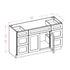 60 Inch Gray Stained Shaker Single Sink Bathroom Vanity with Drawers