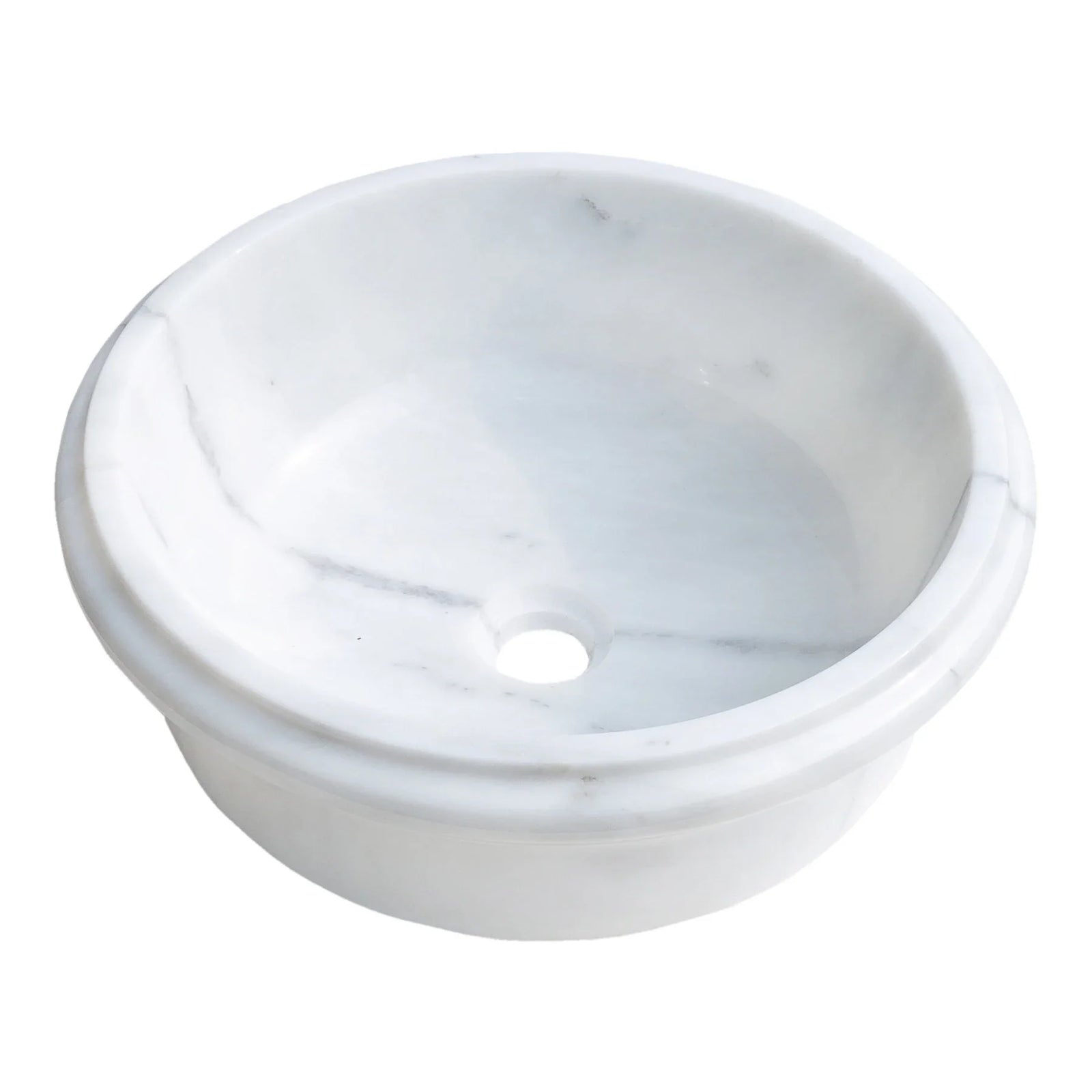 Carrara White Marble Natural Stone Waterfall Drop-in Sink Polished (D)17