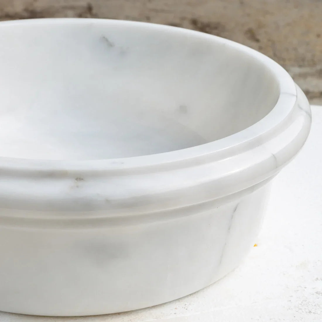 Carrara White Marble Natural Stone Waterfall Drop-in or Above Vanity Sink (D)17