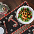 DaDa Bedding Peppermint Joy Red Black Holiday Tapestry Dining Table Runner (12904)