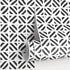 Geometric Wallpaper with a Stamped Crosshatch Motif in Black and White - A605