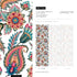 Paisley Wallpaper with Intricate Floral Motifs in Pink, Teal, and Orange - C554