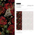 Gothic Wallpaper with an Embroidered Motif of Flowers and Keys in Red, Black, and Gold - D918