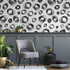 Abstract Wallpaper with Hand-Drawn Scribble Circles in Black - A027
