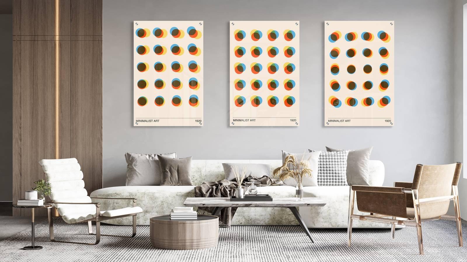 Illusion Pattern Set of 3 Prints Modern Wall Art Modern Artwork