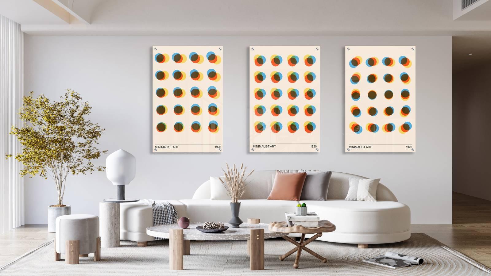 Illusion Pattern Set of 3 Prints Modern Wall Art Modern Artwork
