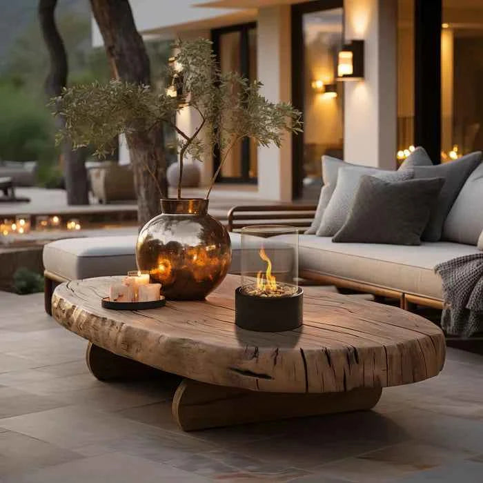 Portable Table Lantern Gas Flame Outdoor Indoor Modern Steel Glass Table Lamp