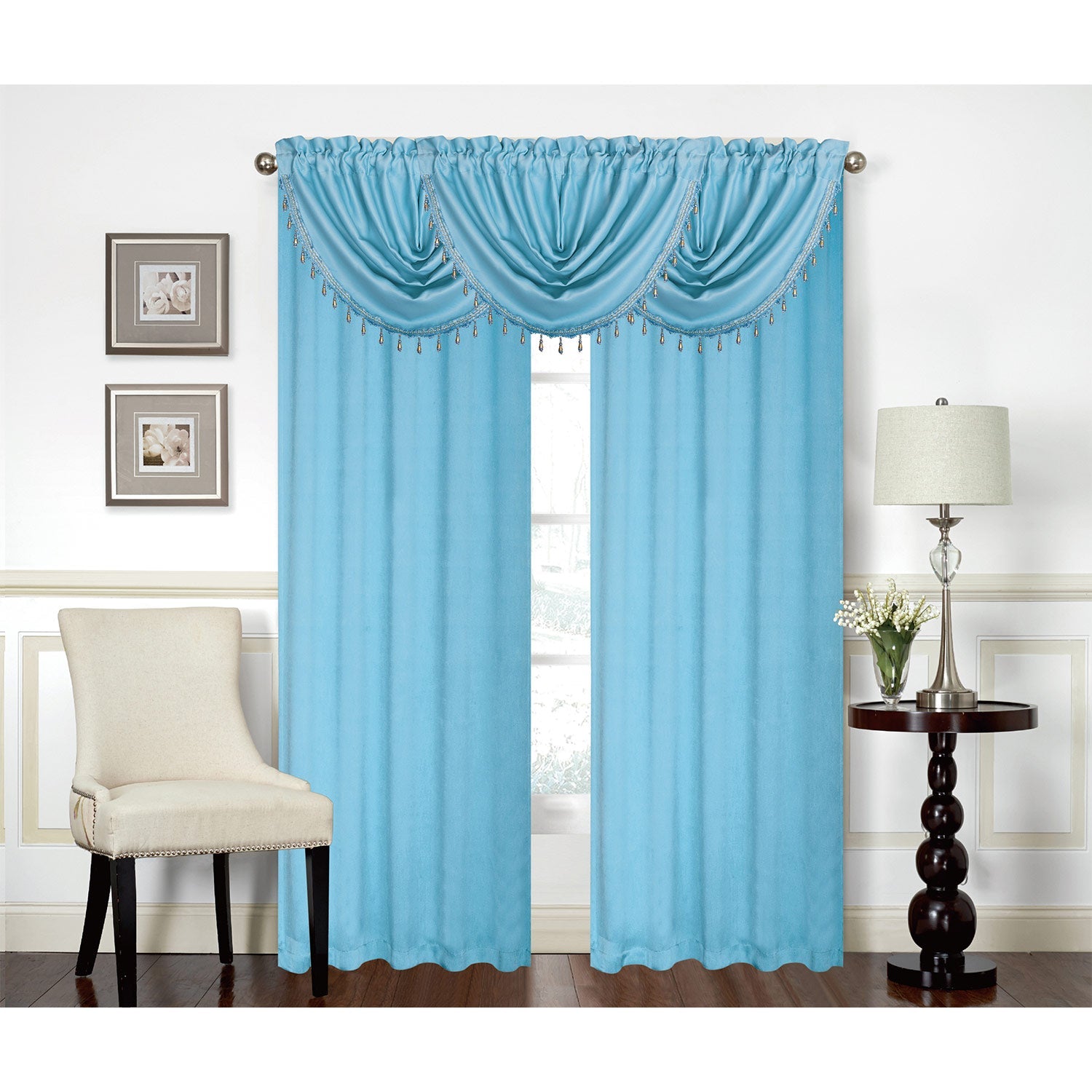 Rosario Rod Pocket Room Darkening Window Panel and Valance Treatments, All Sold Separately