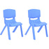 JOON Stackable Plastic Kids Learning Chairs, Blue, 20.5x12.75x11 Inches, 2-Pack (Pack of 2)