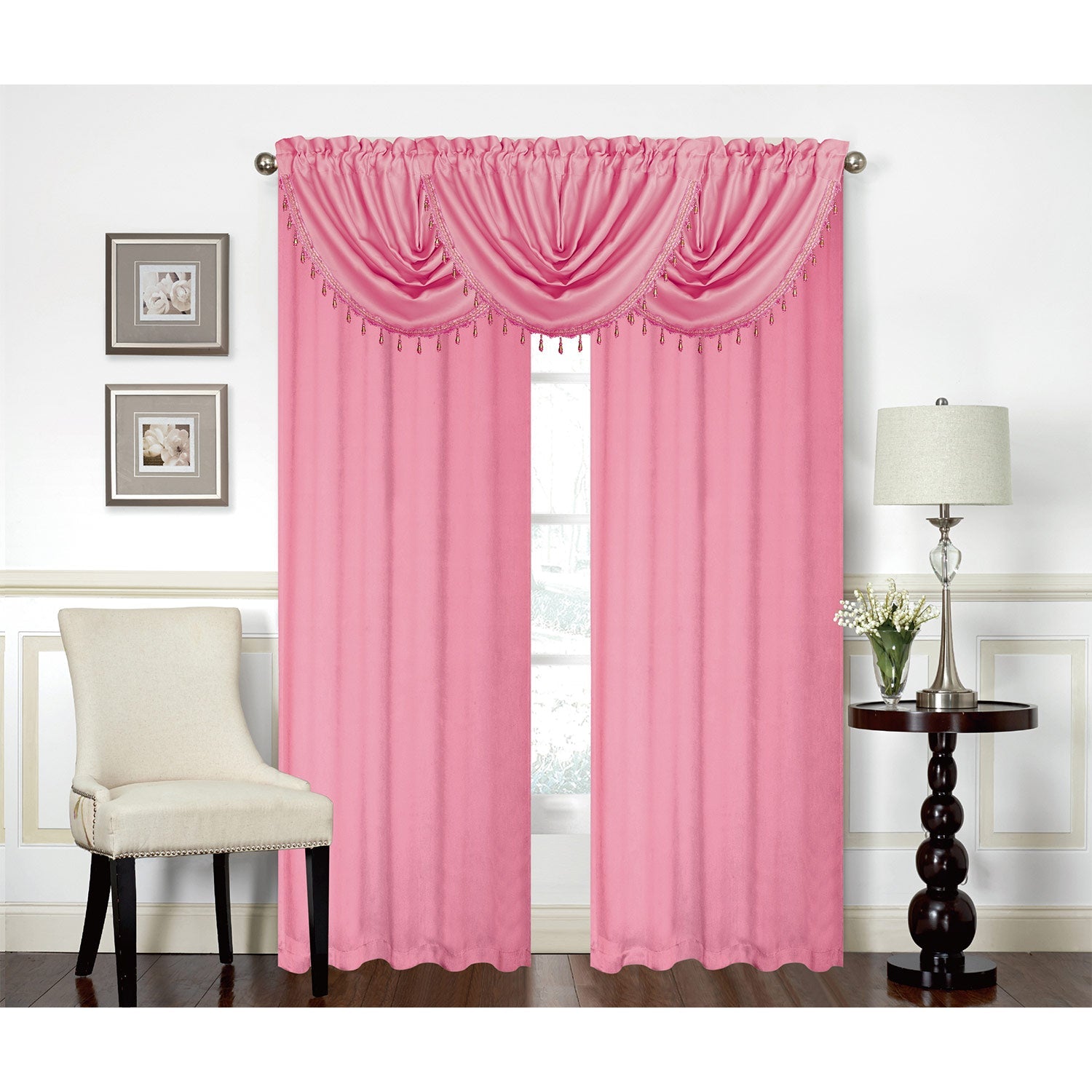 Rosario Rod Pocket Room Darkening Window Panel and Valance Treatments, All Sold Separately