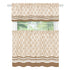 Achim Boho Printed Kitchen Curtain Set, Mocha, Valance 58x13, Tiers 58x36 Inches