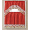 Rosella Tulip Embroidered Kitchen Curtain Set, Red, Swag 60x36, Tiers 30x36 Inches