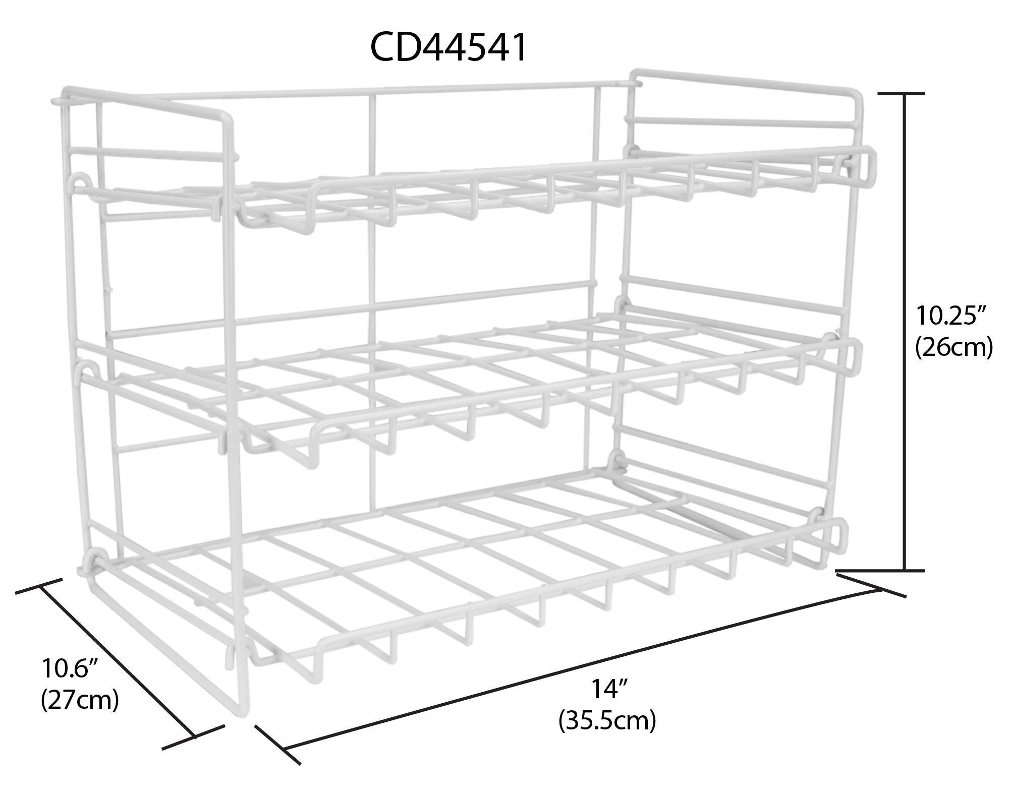 Home Basics Can Rack Organizer Food Soda Can Dispenser, White, 10.6x14x10.5 Inches