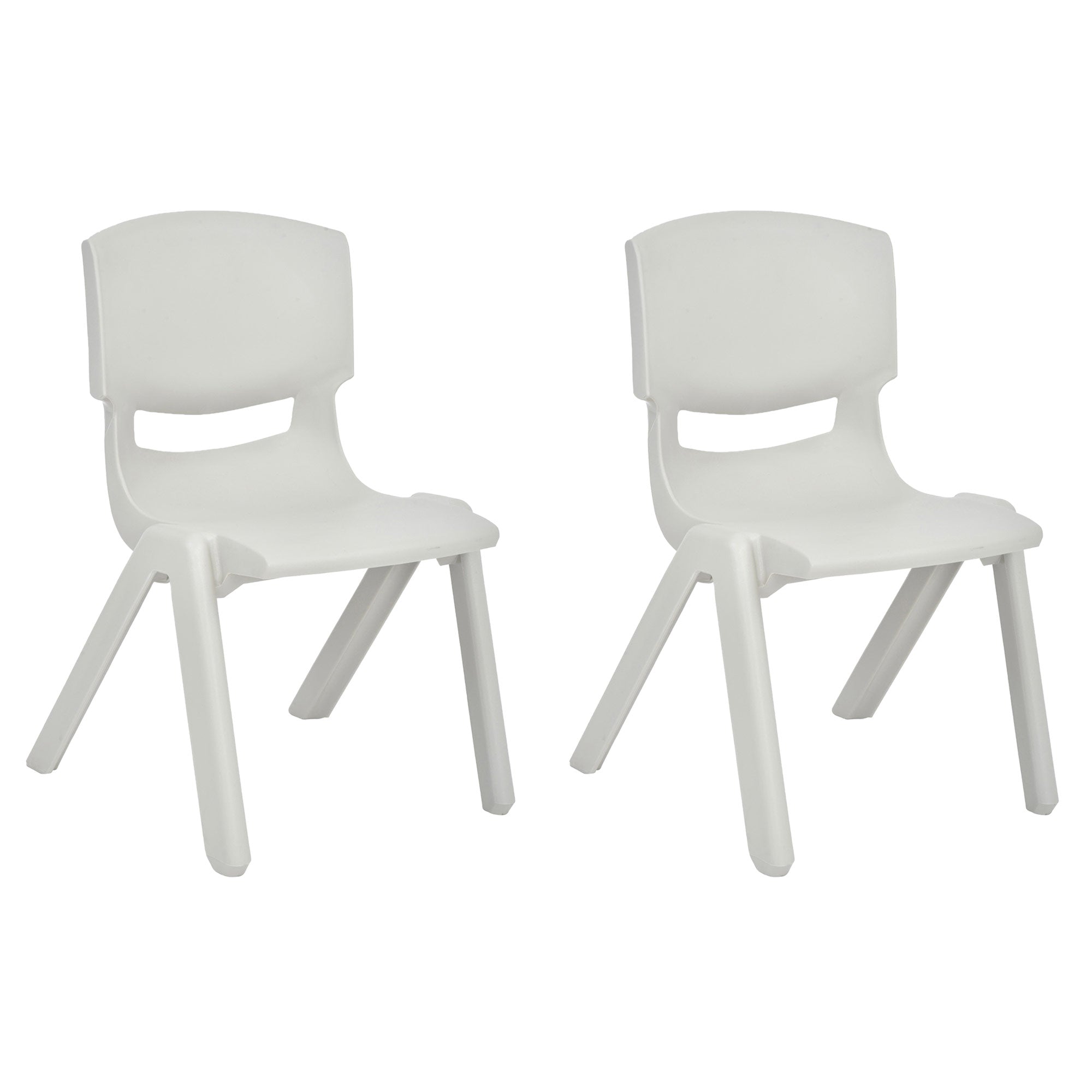 JOON Stackable Plastic Kids Learning Chairs, Light Gray, 20.5x12.75X11 Inches, 2-Pack (Pack of 2)