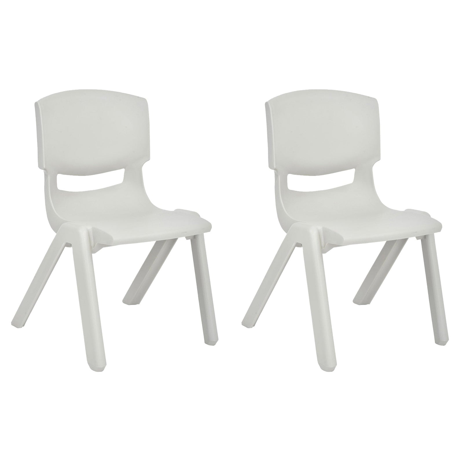 JOON Stackable Plastic Kids Learning Chairs, Light Gray, 20.5x12.75X11 Inches, 2-Pack (Pack of 2)