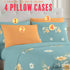 PREMIUS Lucea Soft Wrinkle-Free Microfiber Sheet Set, Soft Blue-Orange