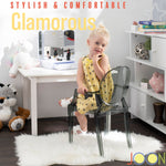 JOON 2 Pack Kids Ghost Chairs with Armrest, 25x13x14.5 Inches, Transparent