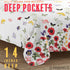 PREMIUS Butterfly Soft Wrinkle-Free Microfiber Sheet Set, White-Multi