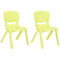 JOON Stackable Plastic Kids Learning Chairs, Lime, 20.5x12.75X11 Inches, 2-Pack (Pack of 2)