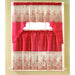 Irina Floral Sequins Kitchen Curtain Set, Swag Valance 60x36, 30x36 Inches