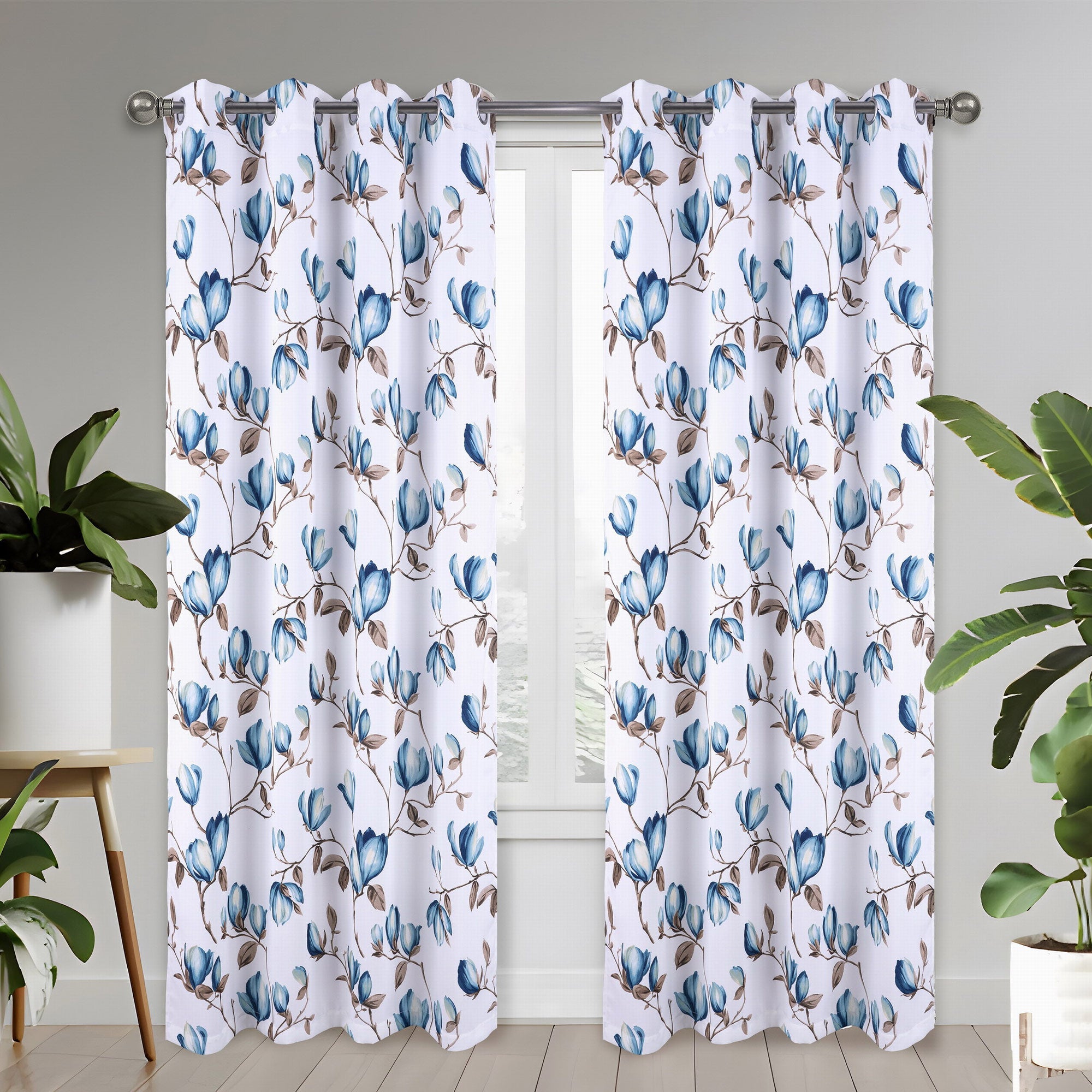 Regina Floral Room Darkening Grommet Window Panel, 54x84 Inches