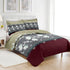 PREMIUS Scarlett 3 Piece Microfiber Wrinkle-Free Quilt Set, Brick-Gray-Beige