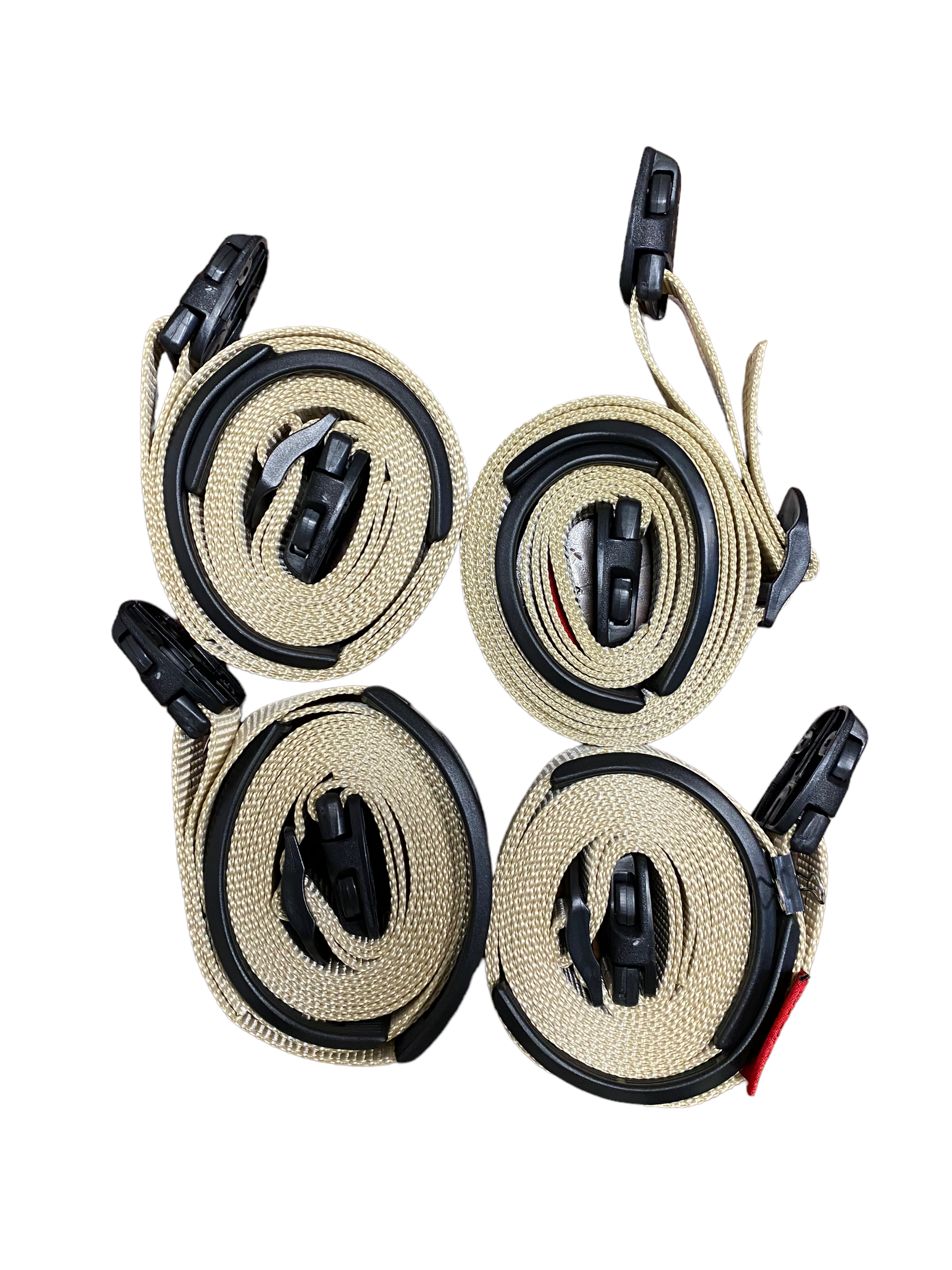 10 Ft Tan ACW Buckle Spa Hot Tub Cover Adjustable Wind Straps | 2 COMPLETE KITS