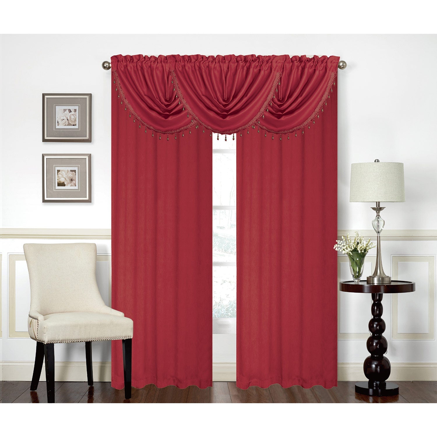 Rosario Rod Pocket Room Darkening Window Panel and Valance Treatments, All Sold Separately