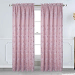 Cecilia Floral Embroidery Window Panel With Valance and Backing, 54x84 Inches