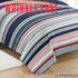 PREMIUS Mateo 3 Piece Microfiber Wrinkle-Free Quilt Set, Blue-Multi-Striped