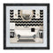 PREMIUS Bath Tub Foiled Floating Wall Art, Black-Silver, 14x14 Inches