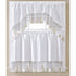 Paris Embroidered Kitchen Curtain Set, Swag 60x36, 30x36 Inches