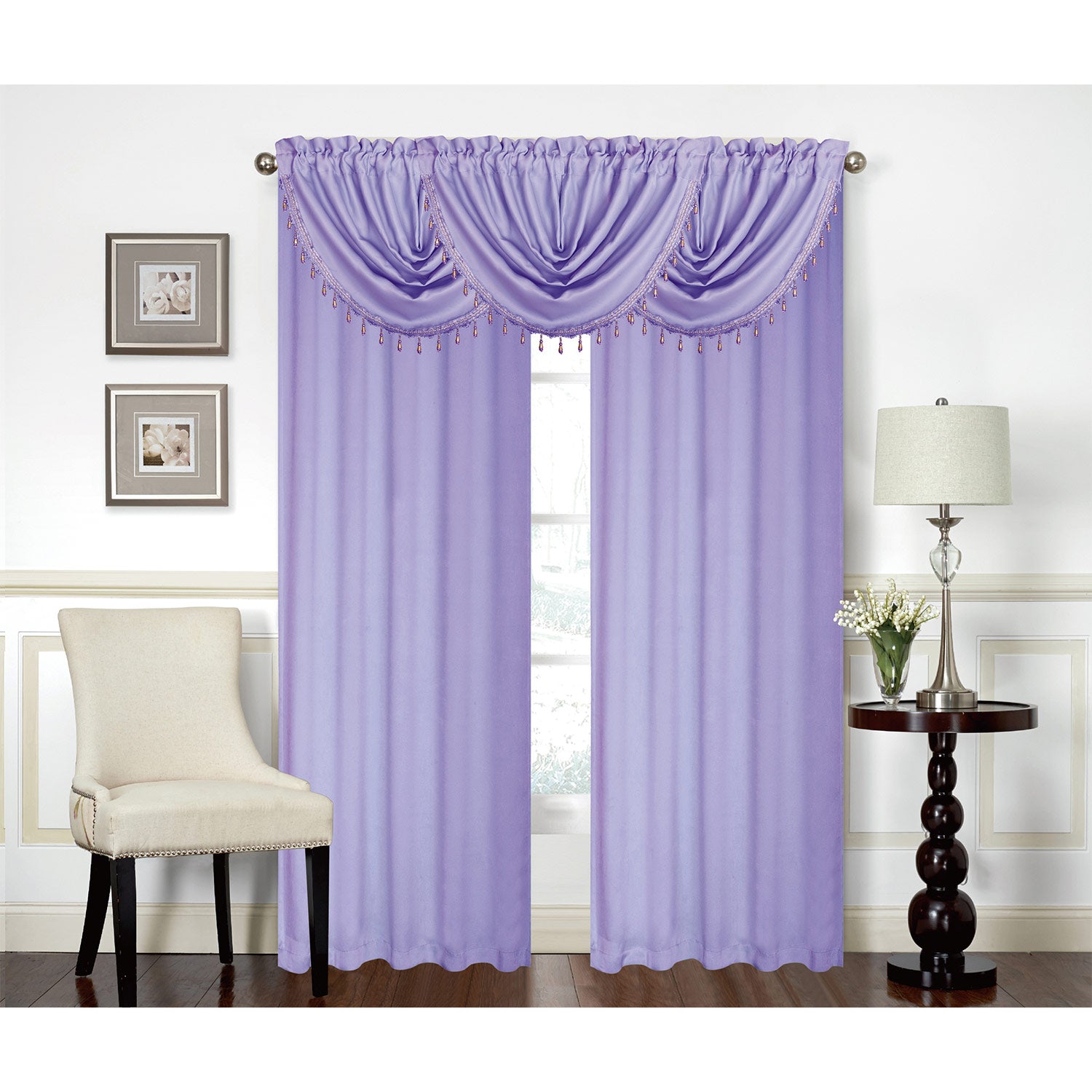 Rosario Rod Pocket Room Darkening Window Panel and Valance Treatments, All Sold Separately