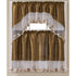 Paris Embroidered Kitchen Curtain Set, Swag 60x36, 30x36 Inches