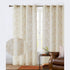 Cooper Leaf Embroidered Sheer Grommet Window Curtain Panel, 54x84 Inches