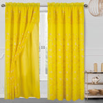 Cecilia Floral Embroidery Window Panel With Valance and Backing, 54x84 Inches