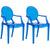 JOON 2 Pack Kids Ghost Chairs with Armrest, 25x13x14.5 Inches, Transparent