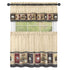 Achim Cozy Cafe Printed Kitchen Curtain Set, Tan-Black, Valance 58x13, Tiers 58x36 Inches