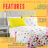 PREMIUS Butterfly Soft Wrinkle-Free Microfiber Sheet Set, White-Multi