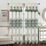 Caroline Floral Macramé Rod Pocket Window Panel With Attached Valance, 55x84 Inches