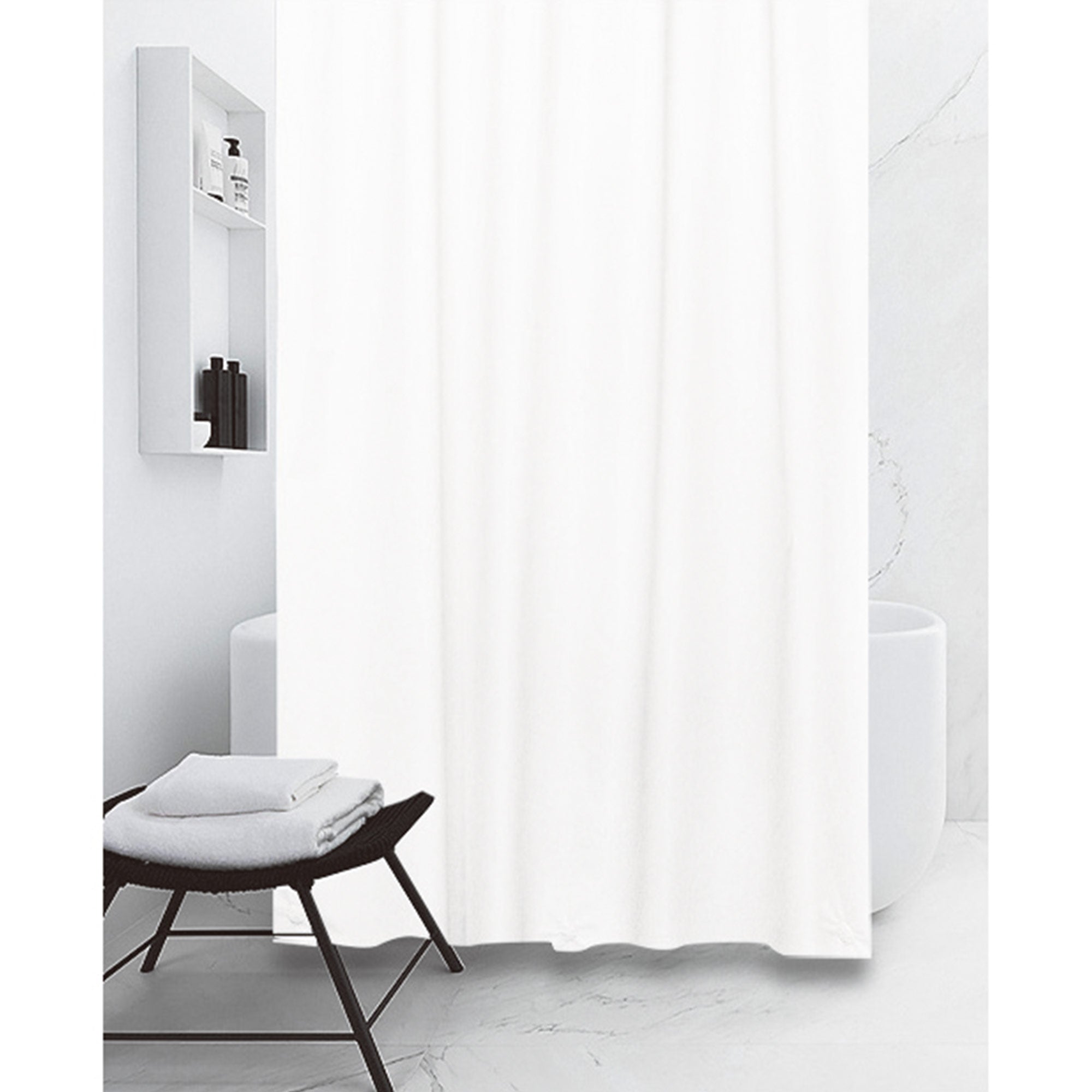 All Bath PEVA Shower Curtain Liner 12 Metal Grommets, 70x72 Inches