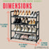 PREMIUS 4 Layer Mesh Shelf Shoe Rack, Black, 29.9x29.1x12 Inches