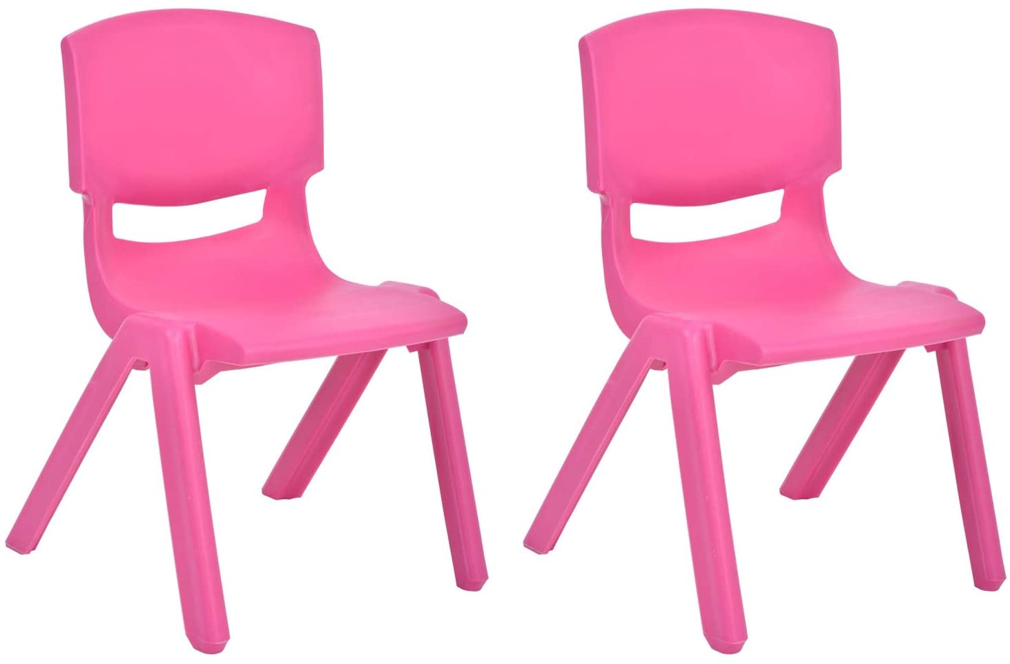JOON Stackable Plastic Kids Learning Chairs, Pink, 20.5x12.75X11 Inches, 2-Pack (Pack of 2)