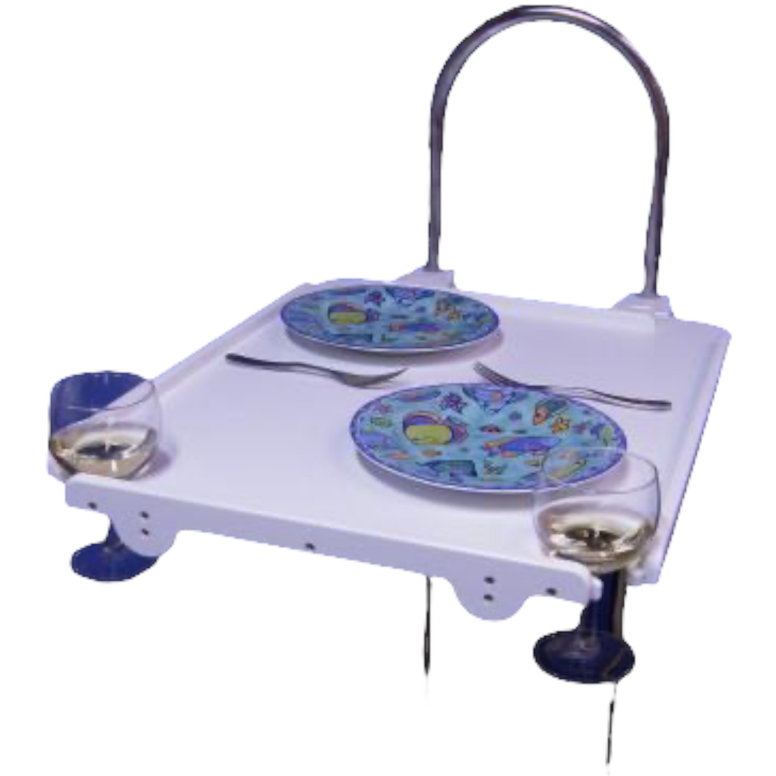 Large Boat Table With Wine Glass Holders | M0011WG