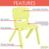 JOON Stackable Plastic Kids Learning Chairs, Lime, 20.5x12.75X11 Inches, 2-Pack (Pack of 2)