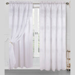 Alice Floral Embroidered Panel With Valance and Backing, 55x84 Inches