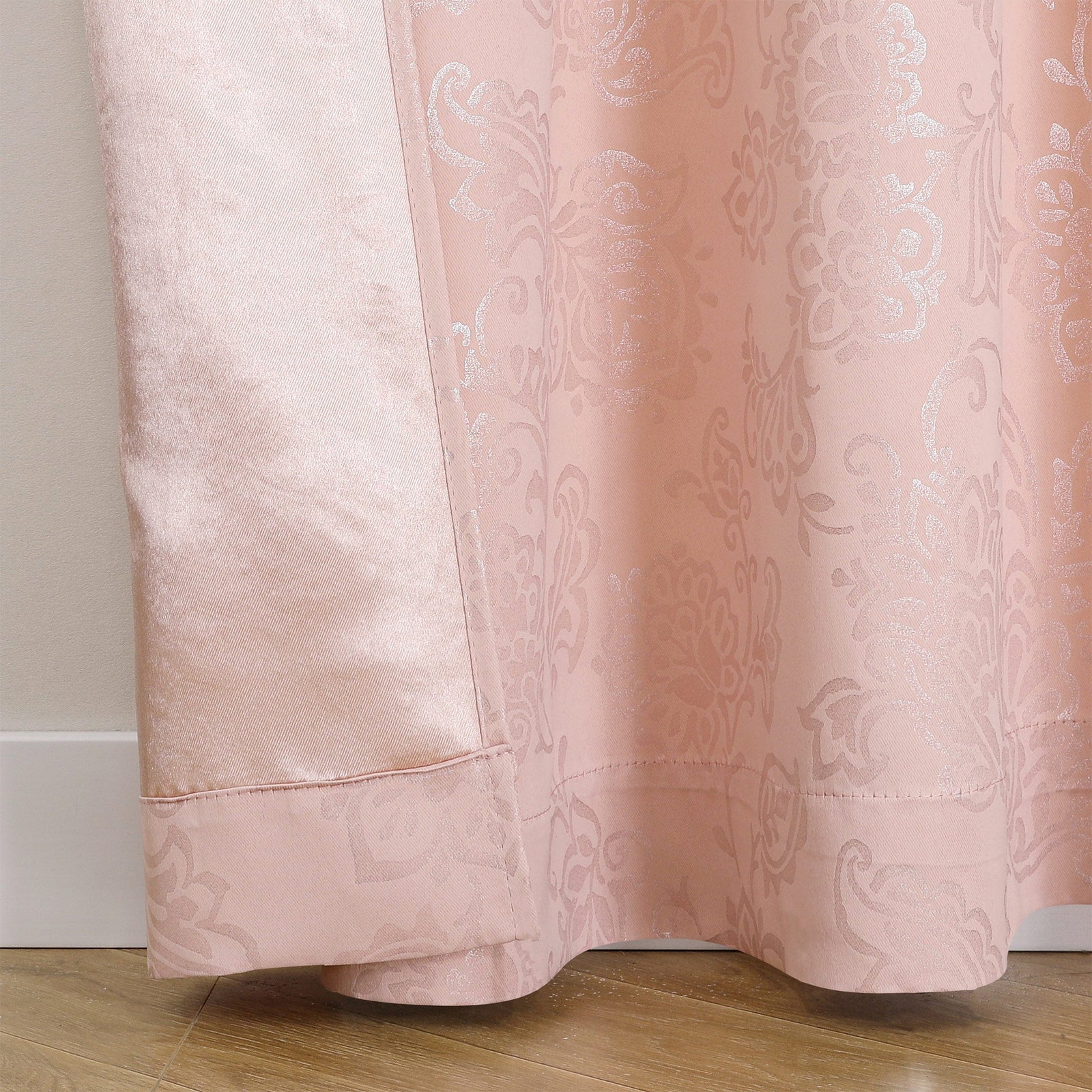 Silas Damask Metallic Grommet Room Darkening Window Panel, 52x84 Inches